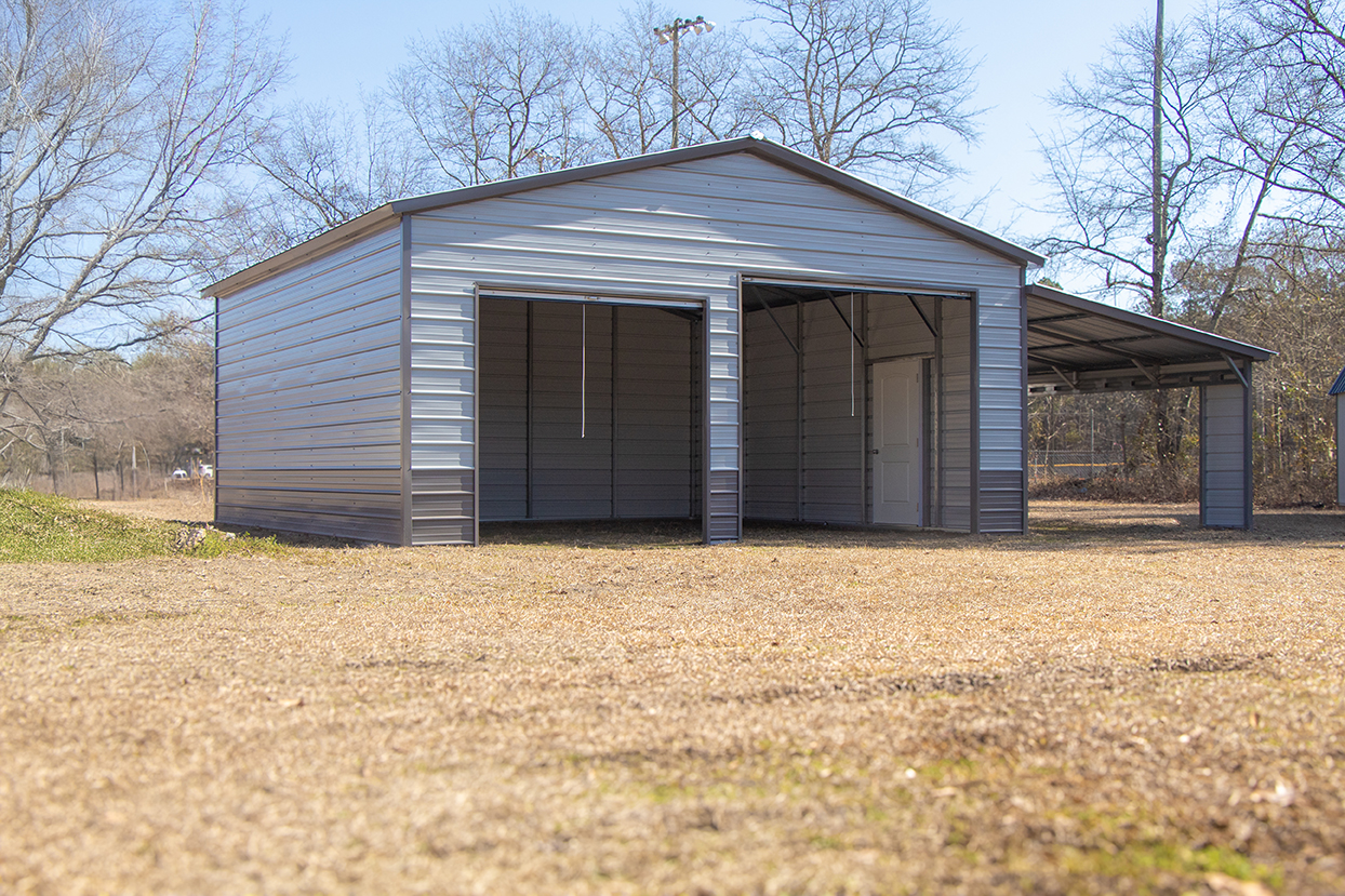24' x 25' Premium Garage + Lean To